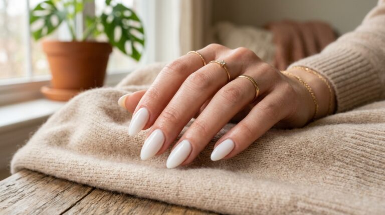 White Almond Nails