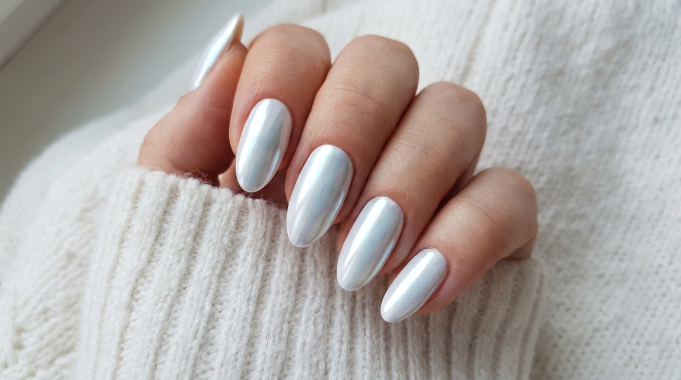 White Chrome Nails