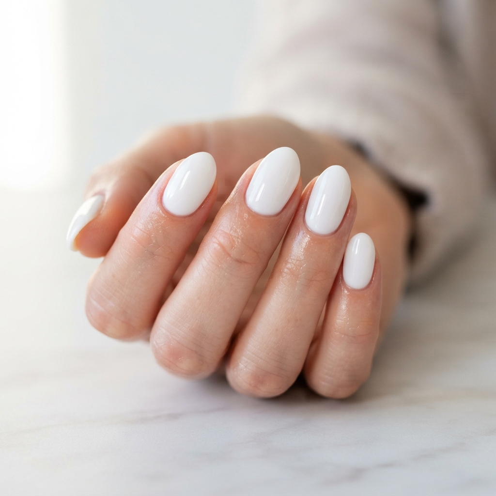 30 Winter Gel Nails Ideas You'll Want to Save 4 White Gel Winter Gel Nails Idea