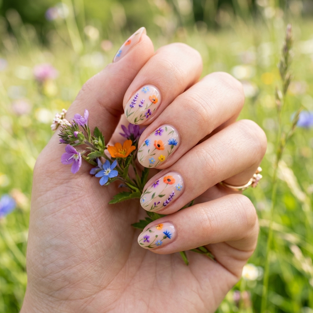 Wildflower Meadow June Nails 2026 Ideas