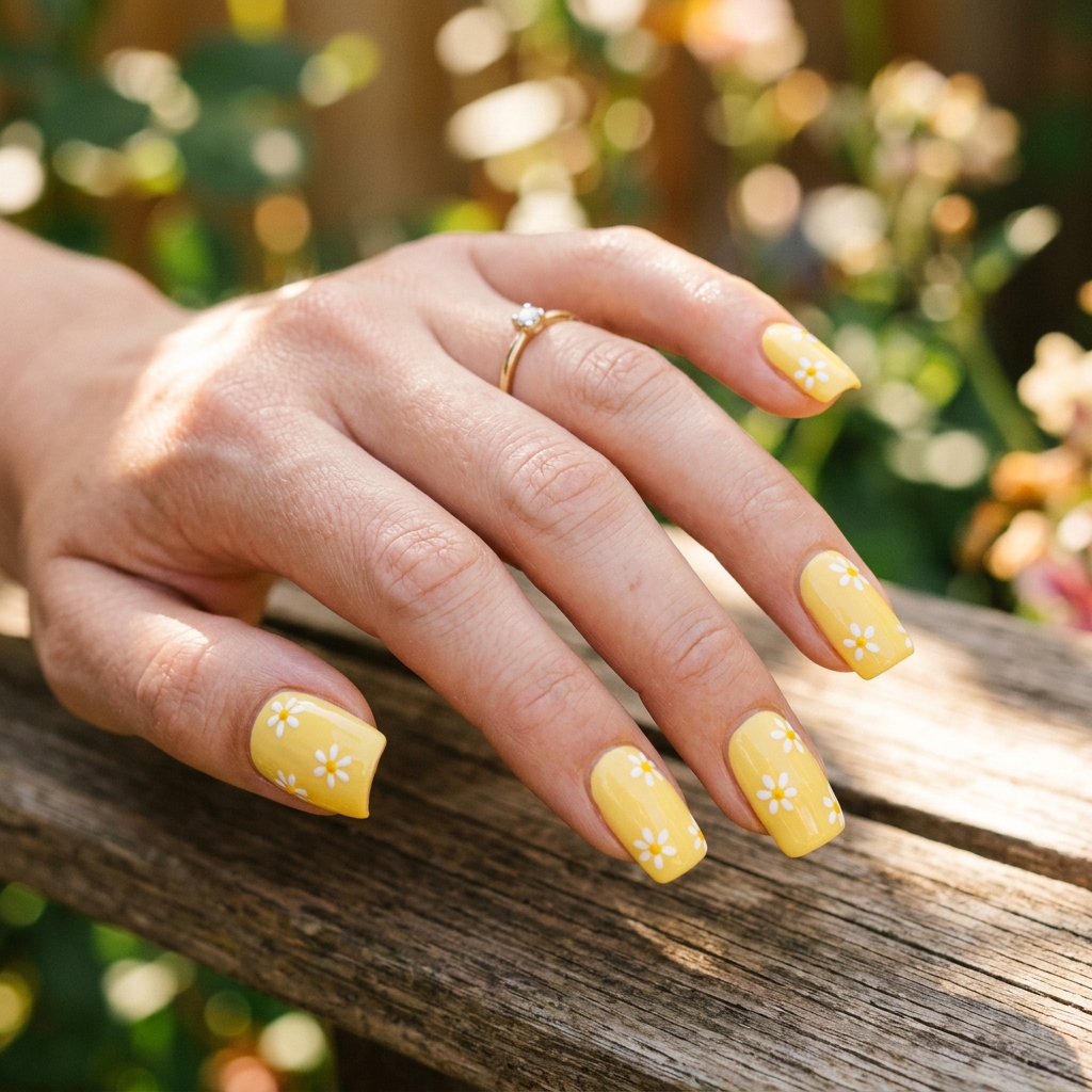 30 April Nails Ideas to Brighten Up Your Spring Look 9 Sunny Yellow Nail Ideas
