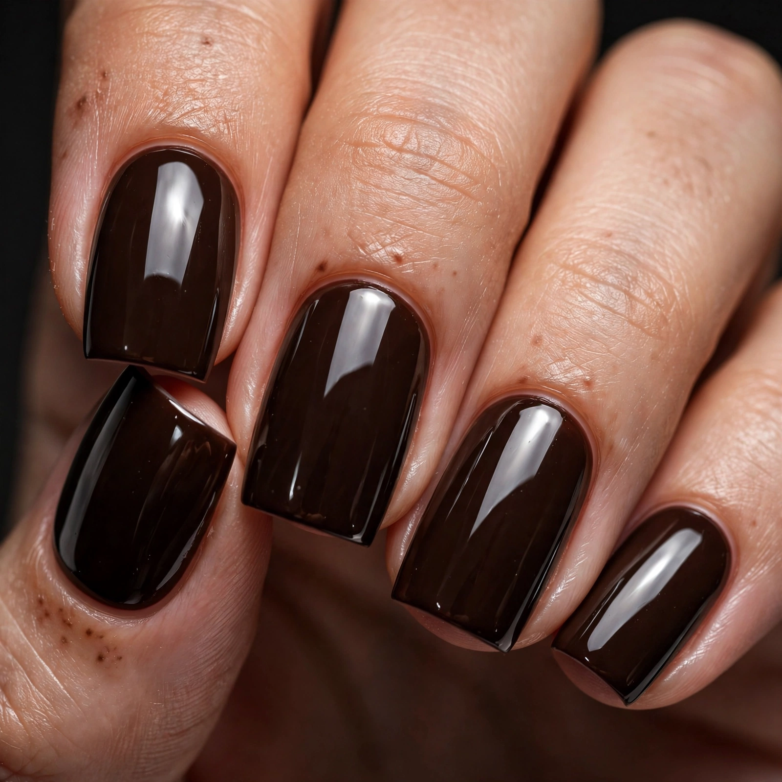 30 Brown Summer Nails Ideas You'll Want to Save 4 Glossy Espresso Brown Summer Nails Idea