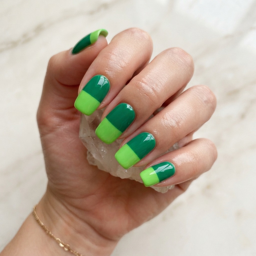 Two-Tone Green Ombre Ideas