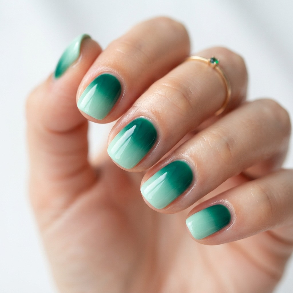Dark Green Tip Ombre Ideas