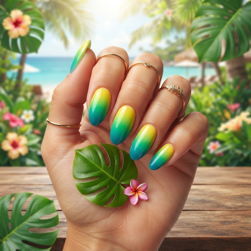 Tropical Green Fade Ideas