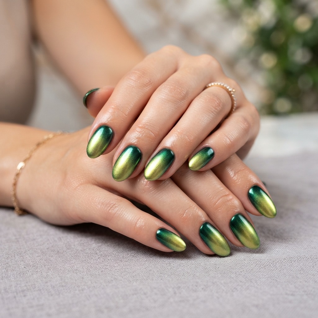 Metallic Green Ombre Ideas