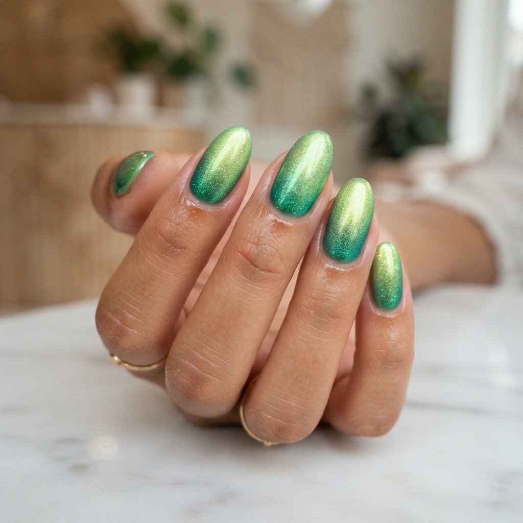 Iridescent Green Ombre Ideas