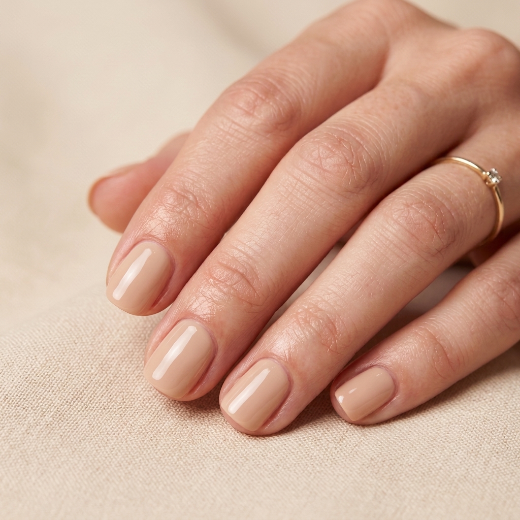 30 Short Natural Nails Ideas to Inspire Your Next Manicure 2 Glossy Nude Nail Idea