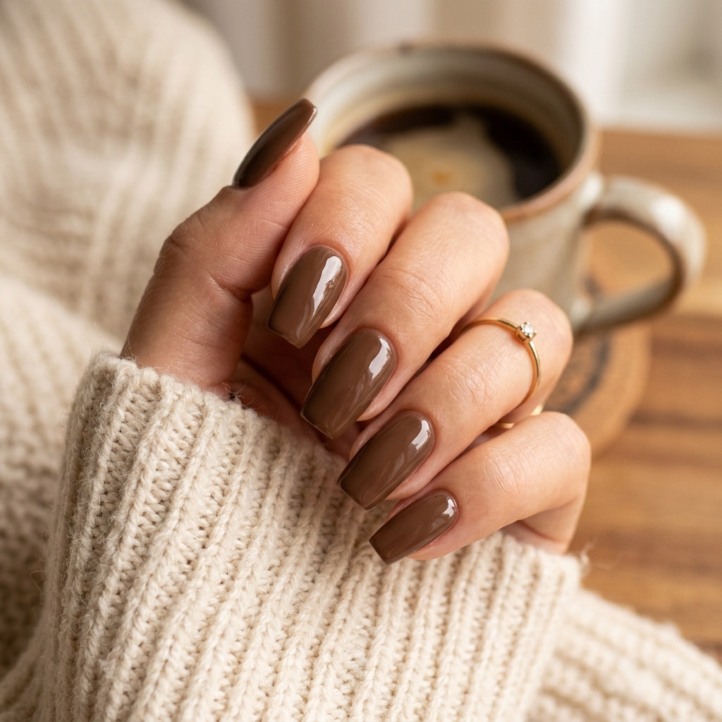 Tapered Square Nails Ideas: 30 Fresh Looks to Try Next 16 Tapered Square Coffee Brown Nails Ideas