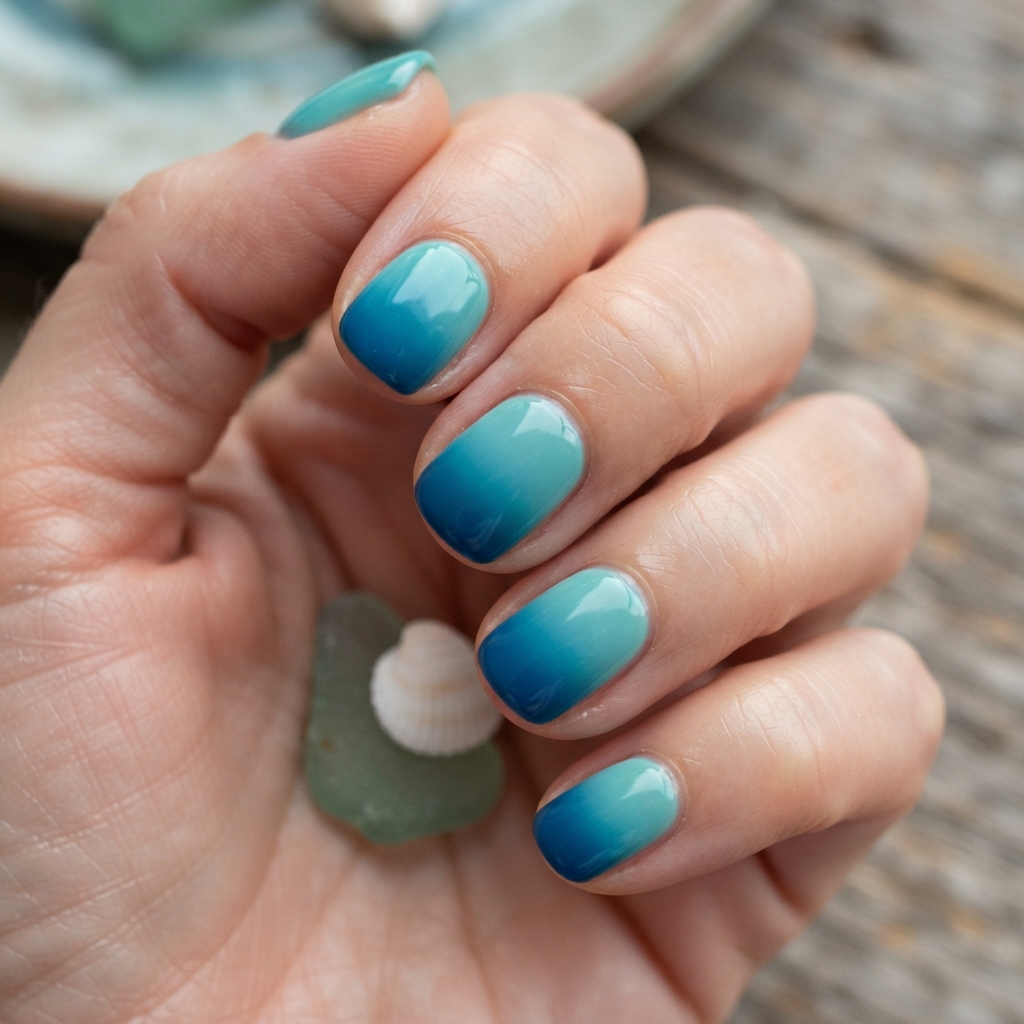 30 Short Summer Nails Ideas That Will Make You Fall in Love With Your Hands Again 27 Color Gradient Nail Ideas