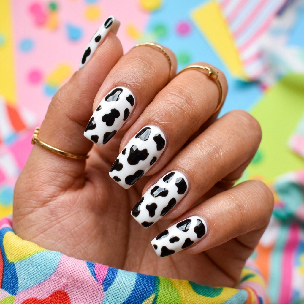 Tapered Square Nails Ideas: 30 Fresh Looks to Try Next 8 Tapered Square Cow Print Nails Ideas