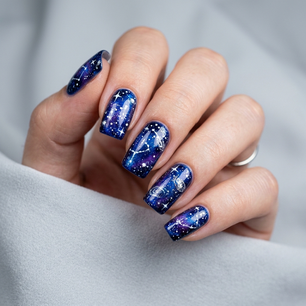Galaxy cool Nail Design Ideas