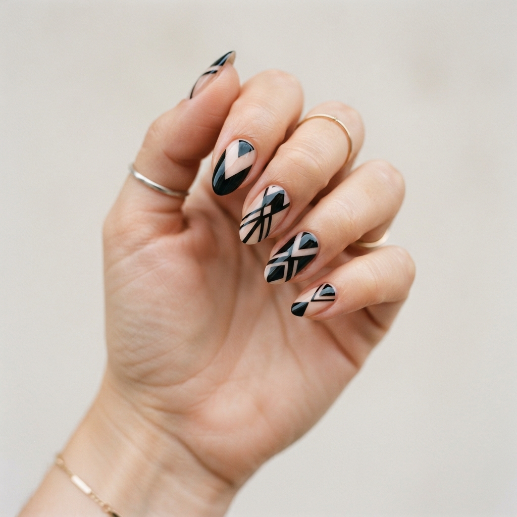 Geometric cool Nail Design Ideas
