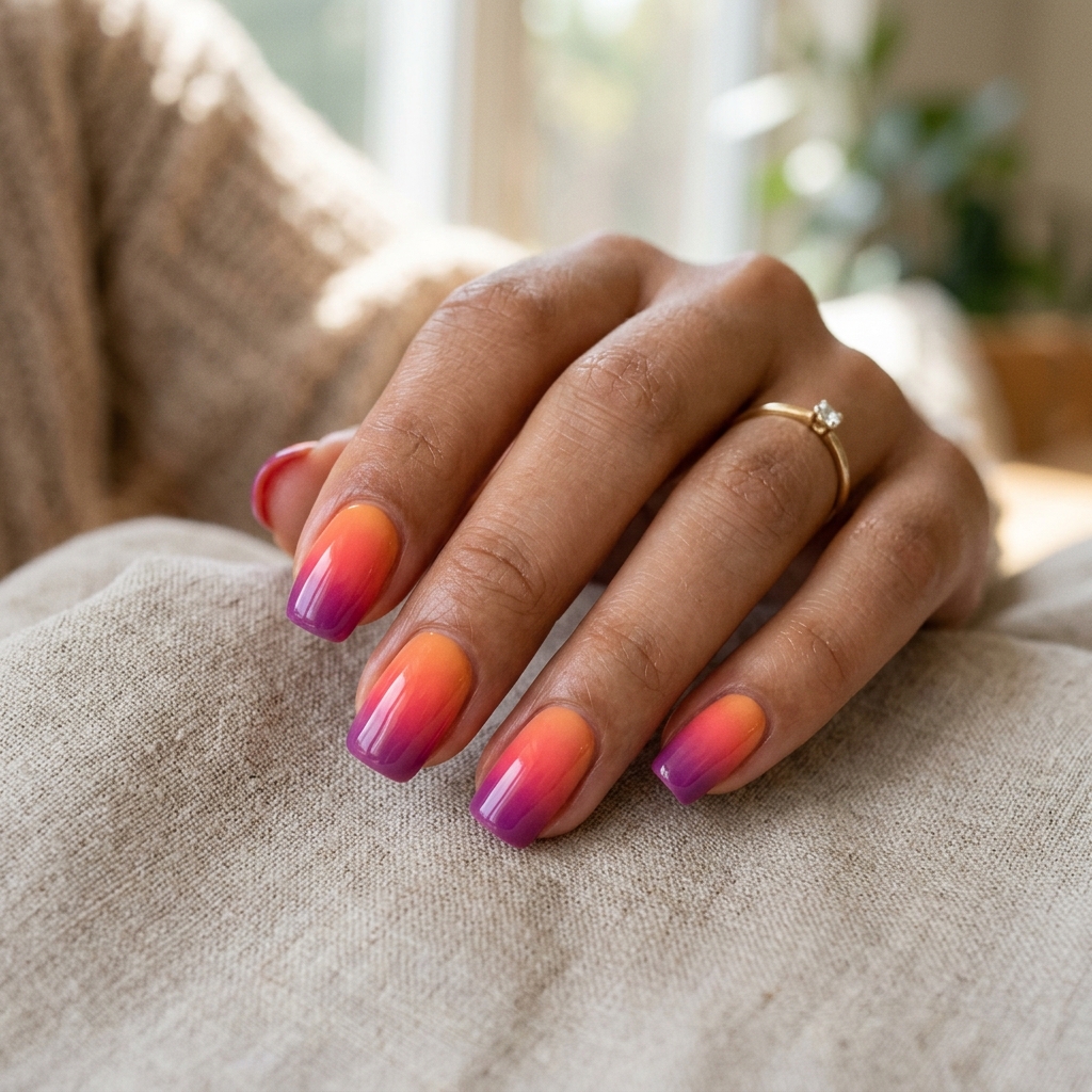Gradient cool Nail Design Ideas