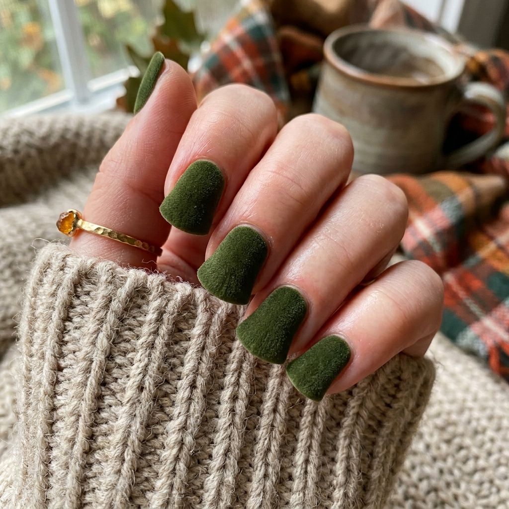Velvet Matte Short Duck Nail Idea