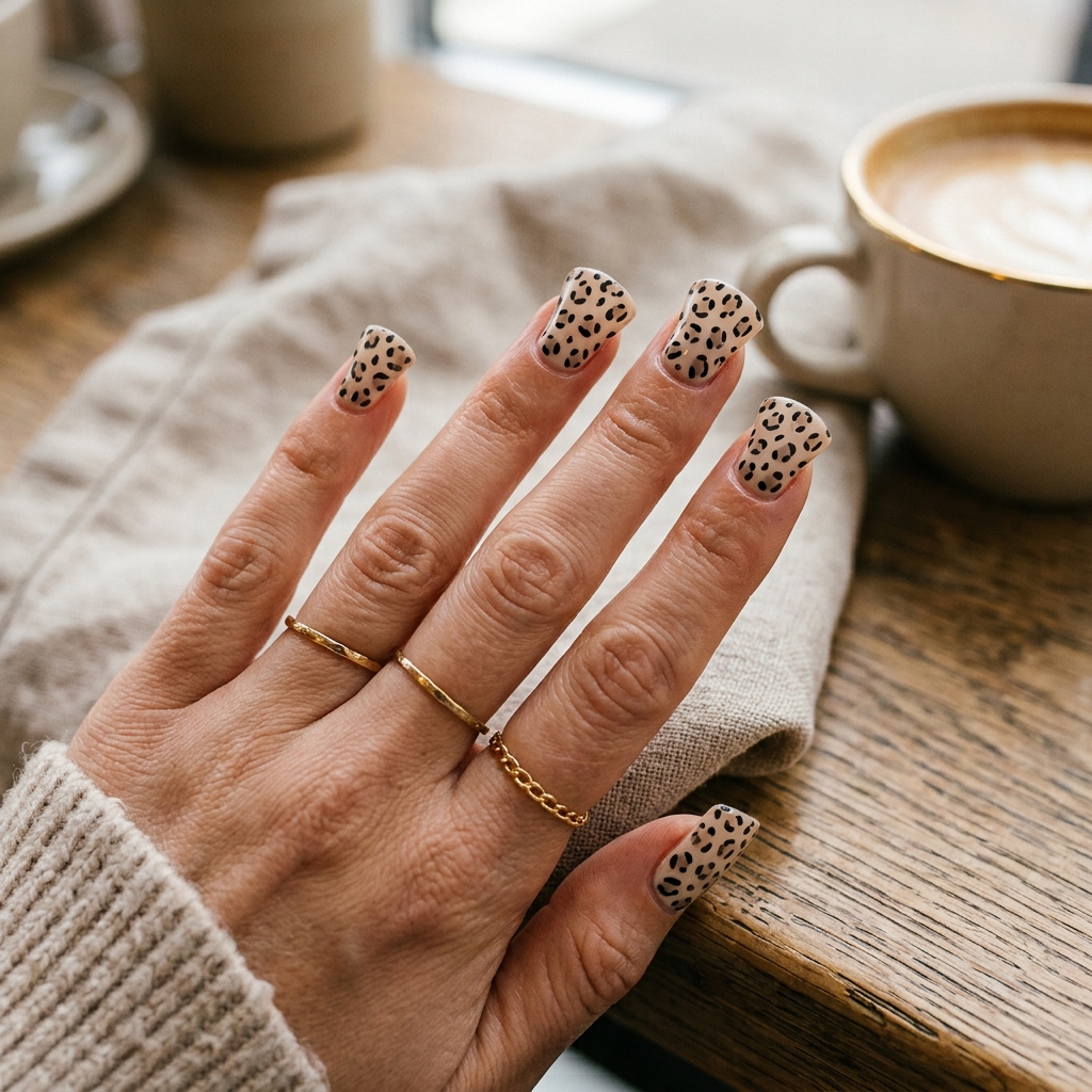 Animal Print Short Duck Nail Idea