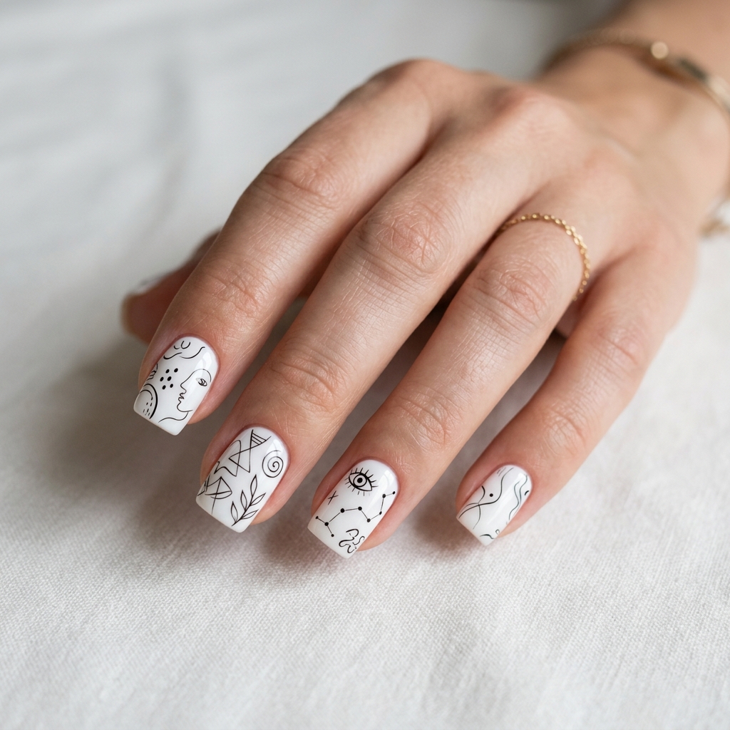 Line Art cool Nail Design Ideas