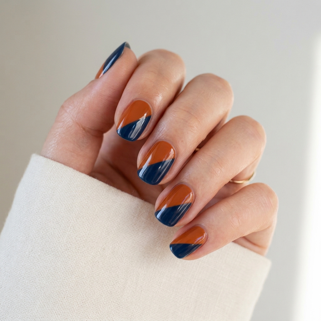 Two Tone cool Nail Design Ideas