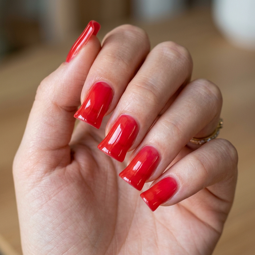 Jelly Translucent Short Duck Nails Idea