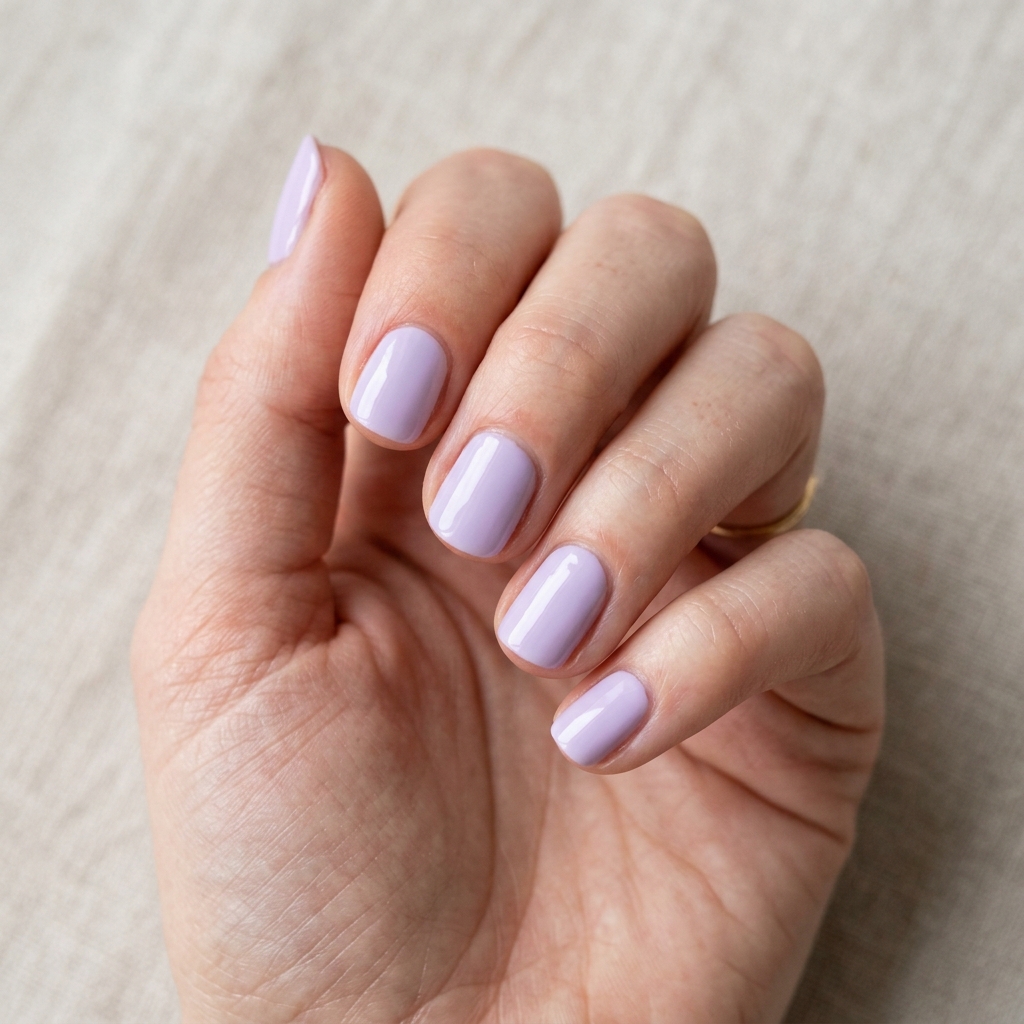 30 Short Natural Nails Ideas to Inspire Your Next Manicure 13 Soft Lavender Nail Idea