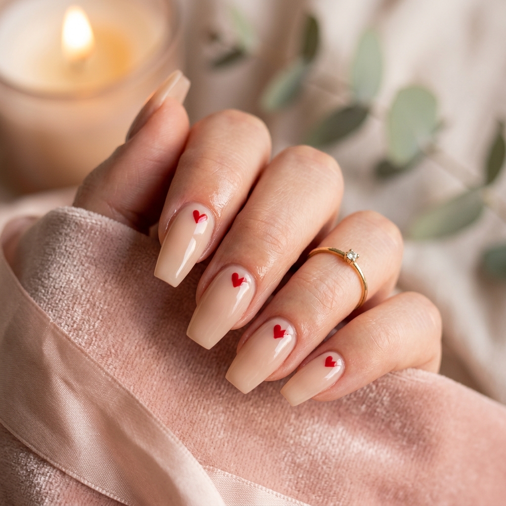 Tapered Square Nails Ideas: 30 Fresh Looks to Try Next 7 Heart Tapered Square Nails Ideas