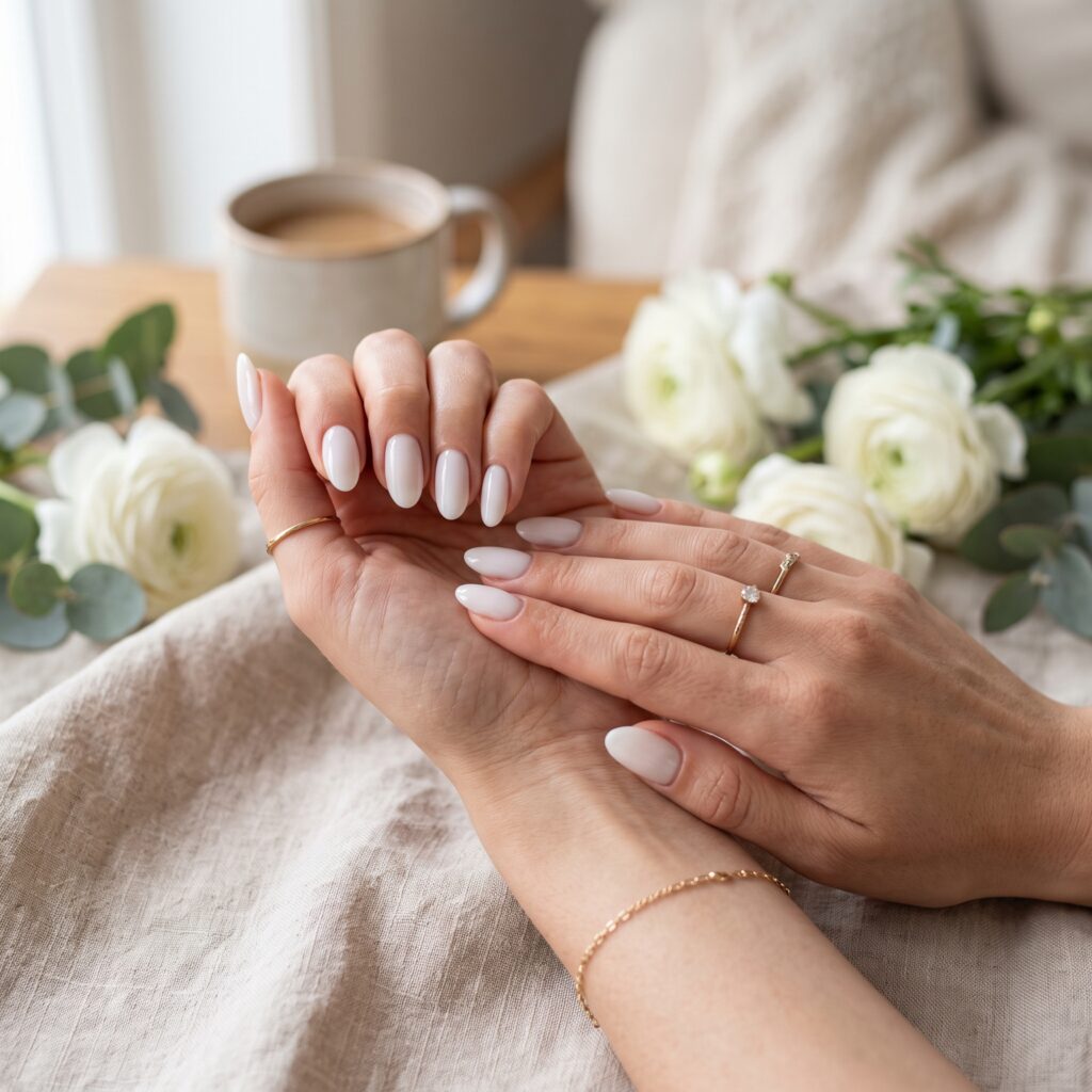 Milky white nails 2K 202608021943