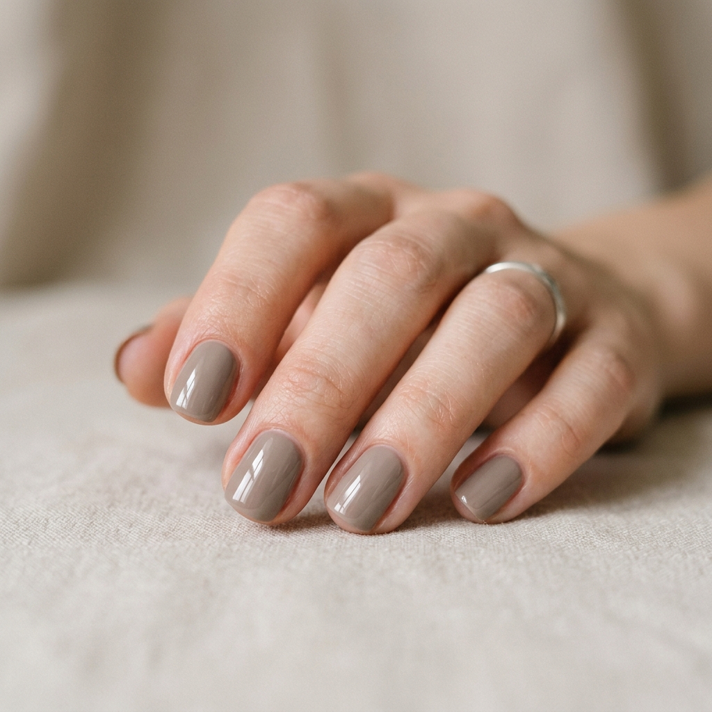 30 Short Natural Nails Ideas to Inspire Your Next Manicure 19 Neutral Taupe Nail Idea