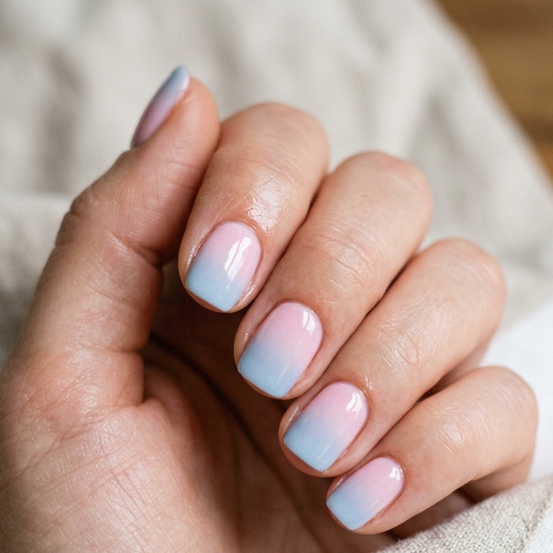 30 Short Natural Nails Ideas to Inspire Your Next Manicure 17 Pastel Ombre Nail Idea