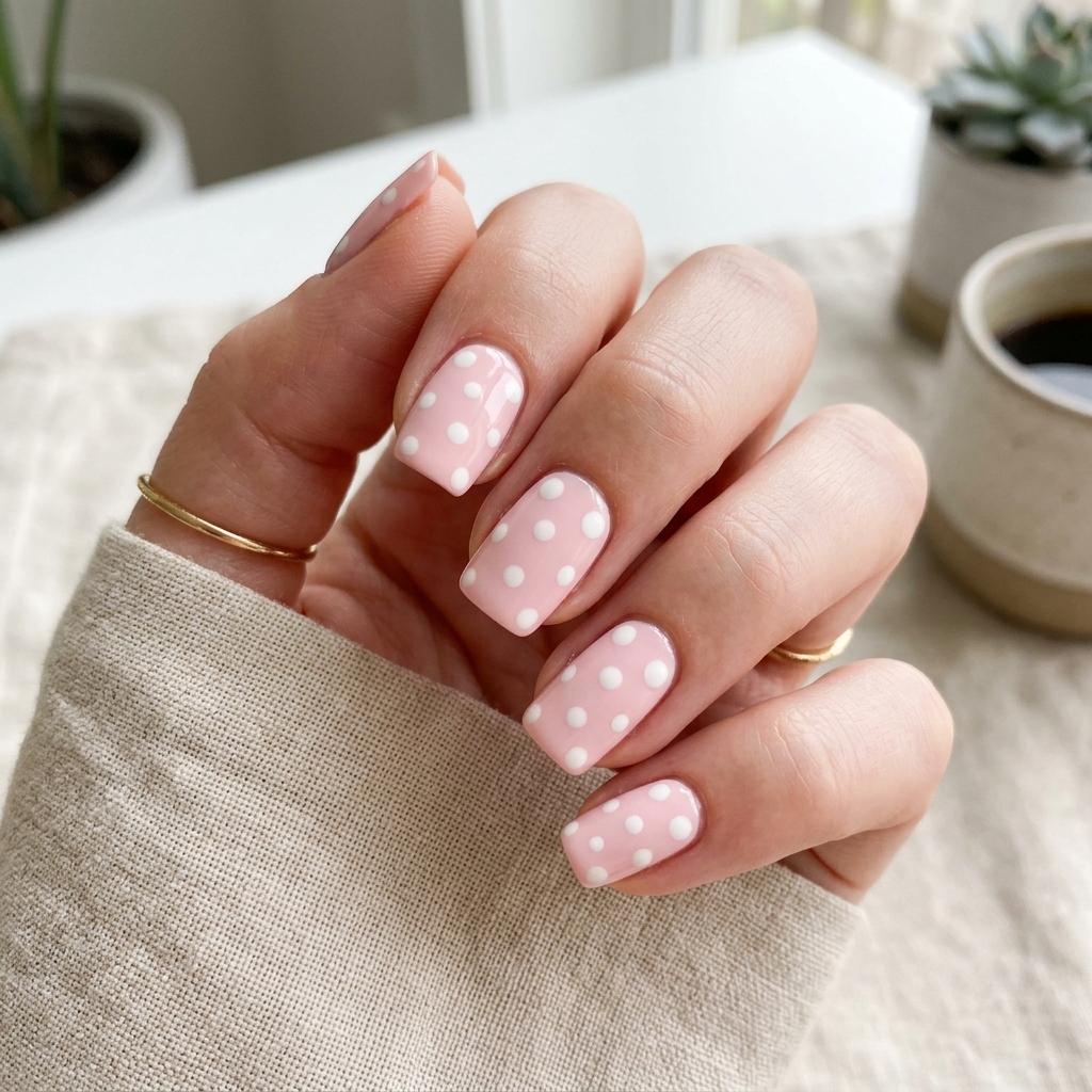 Polka Dot cool Nail Design Ideas