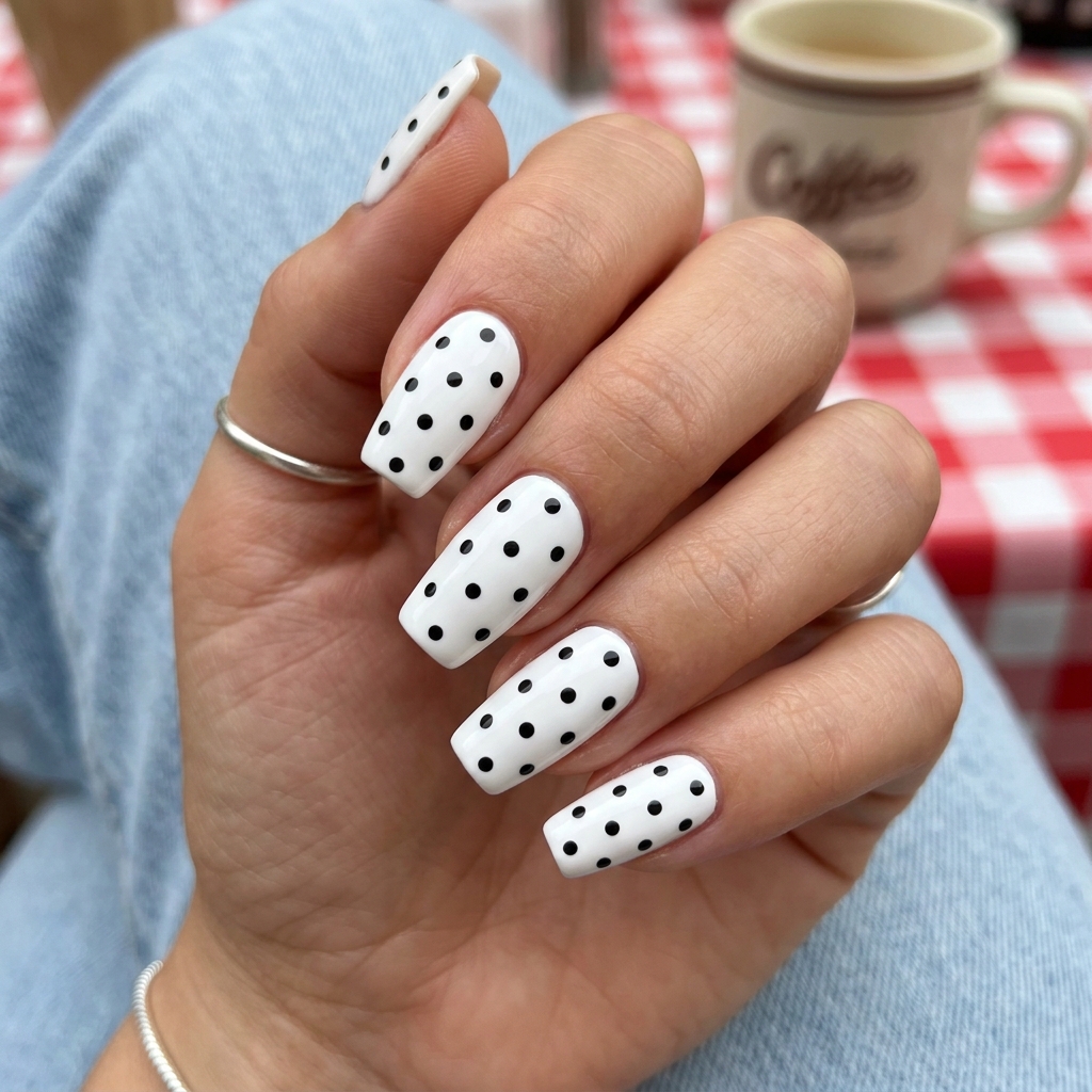 Tapered Square Nails Ideas: 30 Fresh Looks to Try Next 24 Polka Dot Tapered Square Nails Ideas