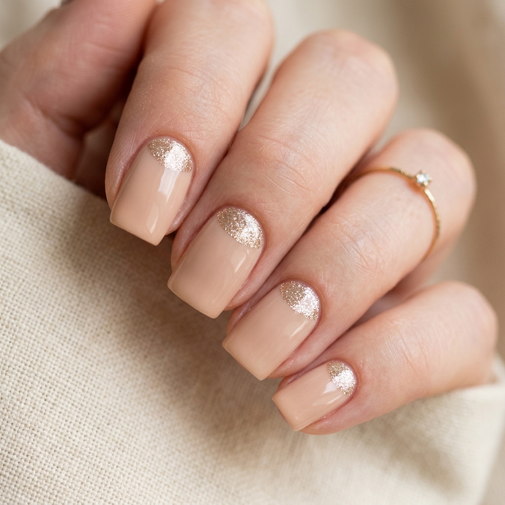Reverse French Nail Design Ideas