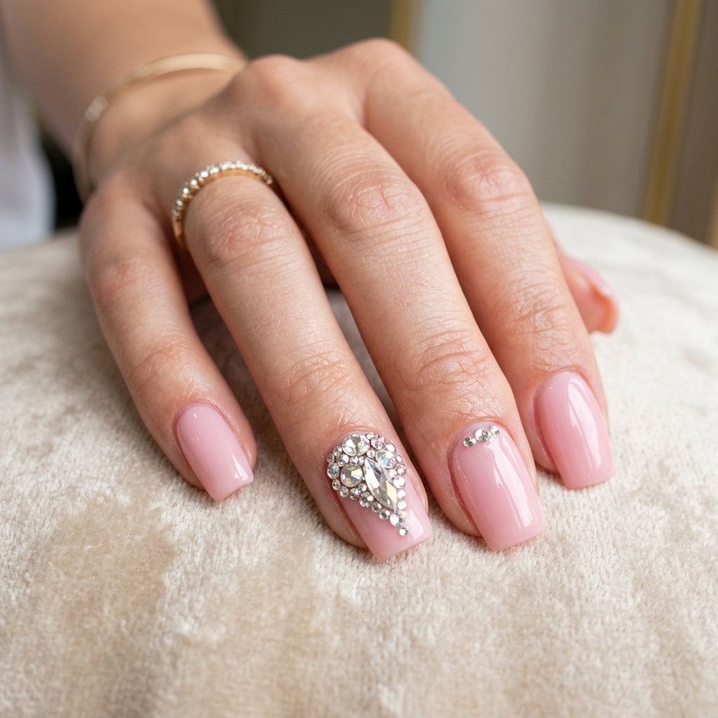 Rhinestone cool Nail Design Ideas