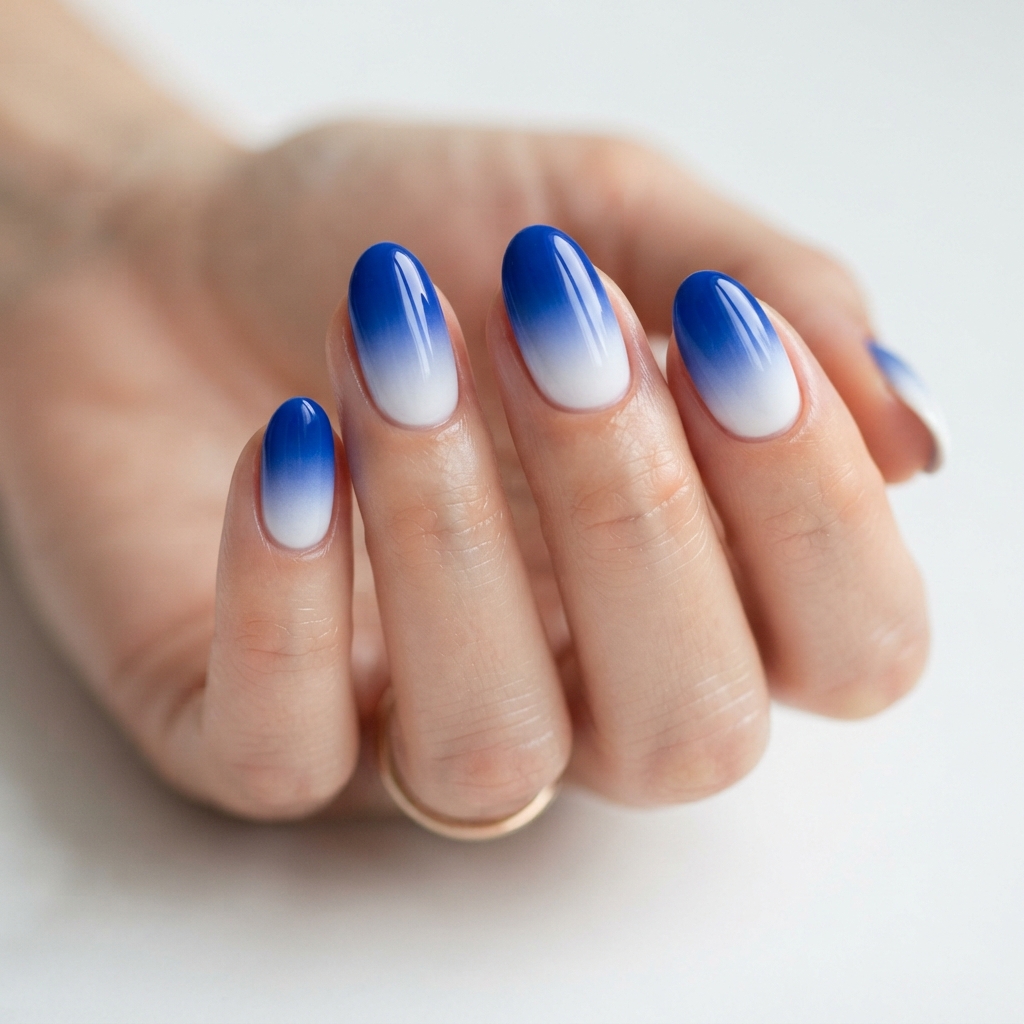 Royal Blue Ombre Nails Ideas