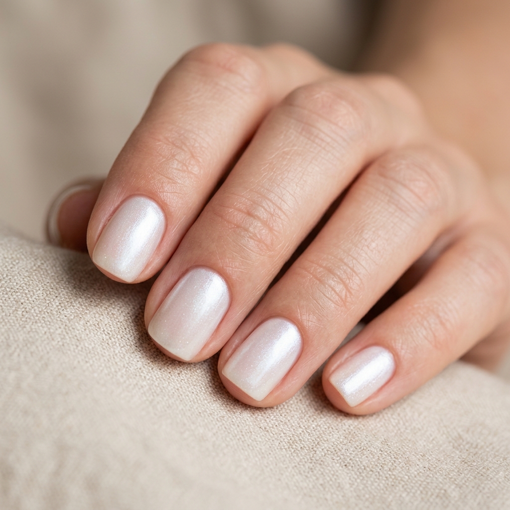 30 Short Natural Nails Ideas to Inspire Your Next Manicure 28 Soft Pearl Finish Idea