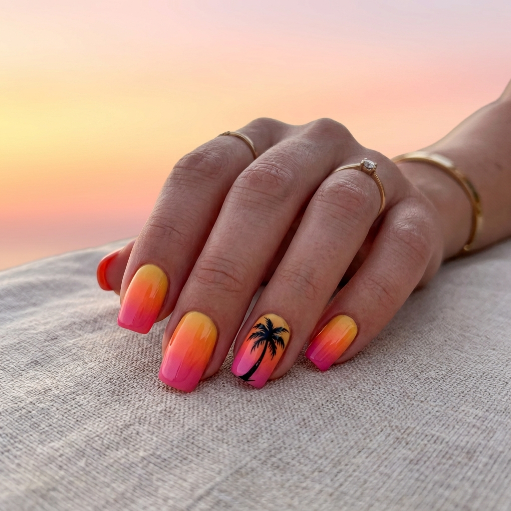 Sunset cool Nail Design Ideas