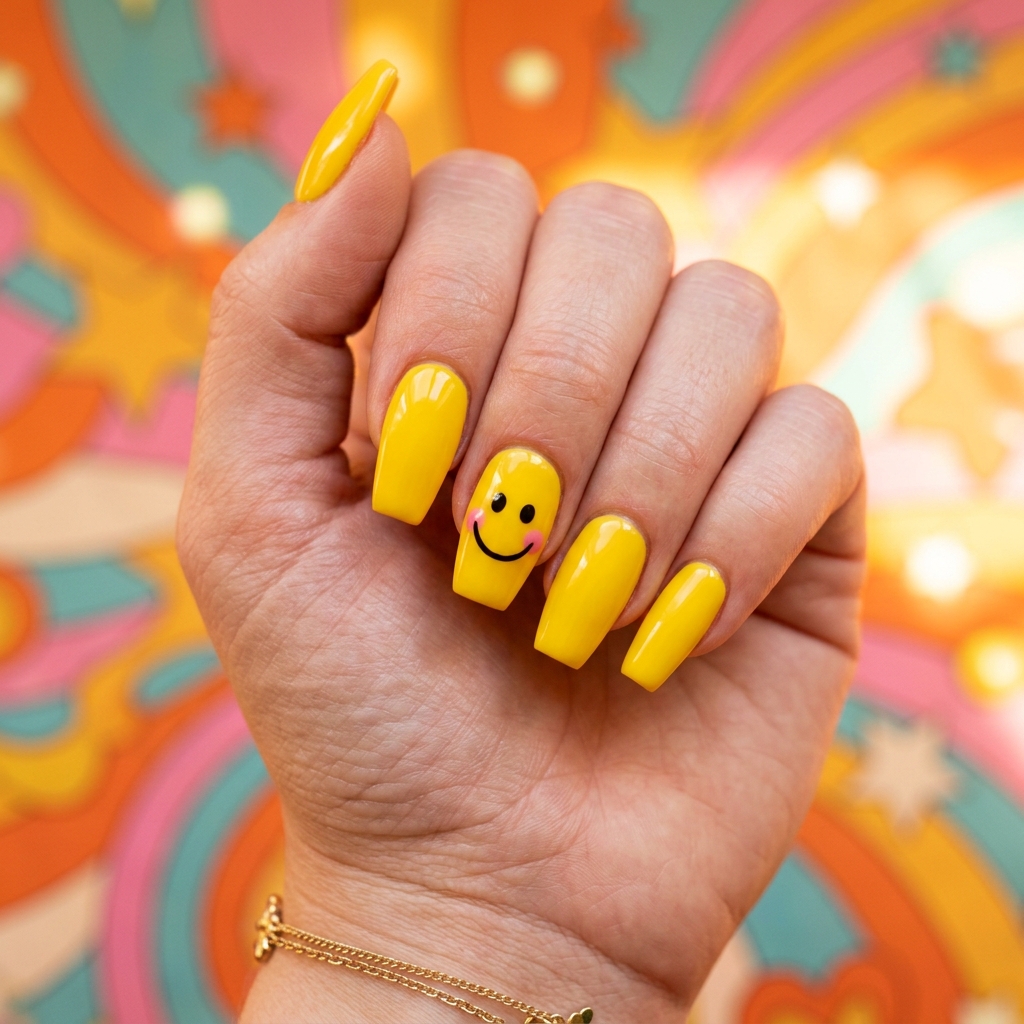 Tapered Square Nails Ideas: 30 Fresh Looks to Try Next 26 Tapered Square Smiley Face Nails Ideas