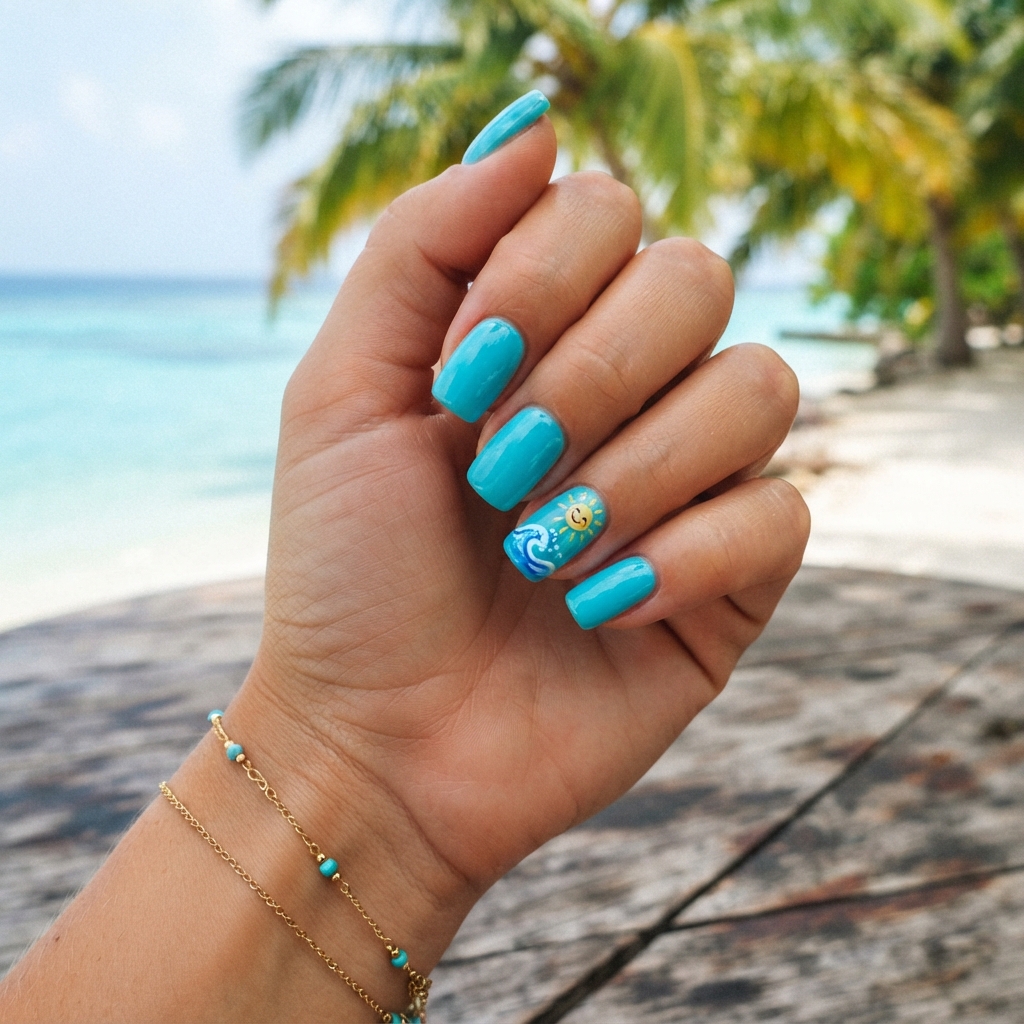 30 Turquoise Nails Ideas That Will Instantly Brighten Your Look 18 Turquoise Summer Nails Ideas