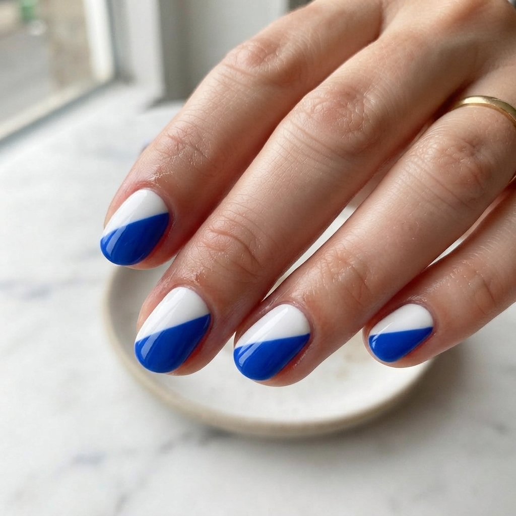 30 Short Summer Nails Ideas That Will Make You Fall in Love With Your Hands Again 24 Two-Tone Nail Ideas