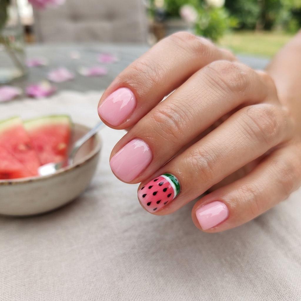30 Short Summer Nails Ideas That Will Make You Fall in Love With Your Hands Again 20 Watermelon Print Nail Ideas