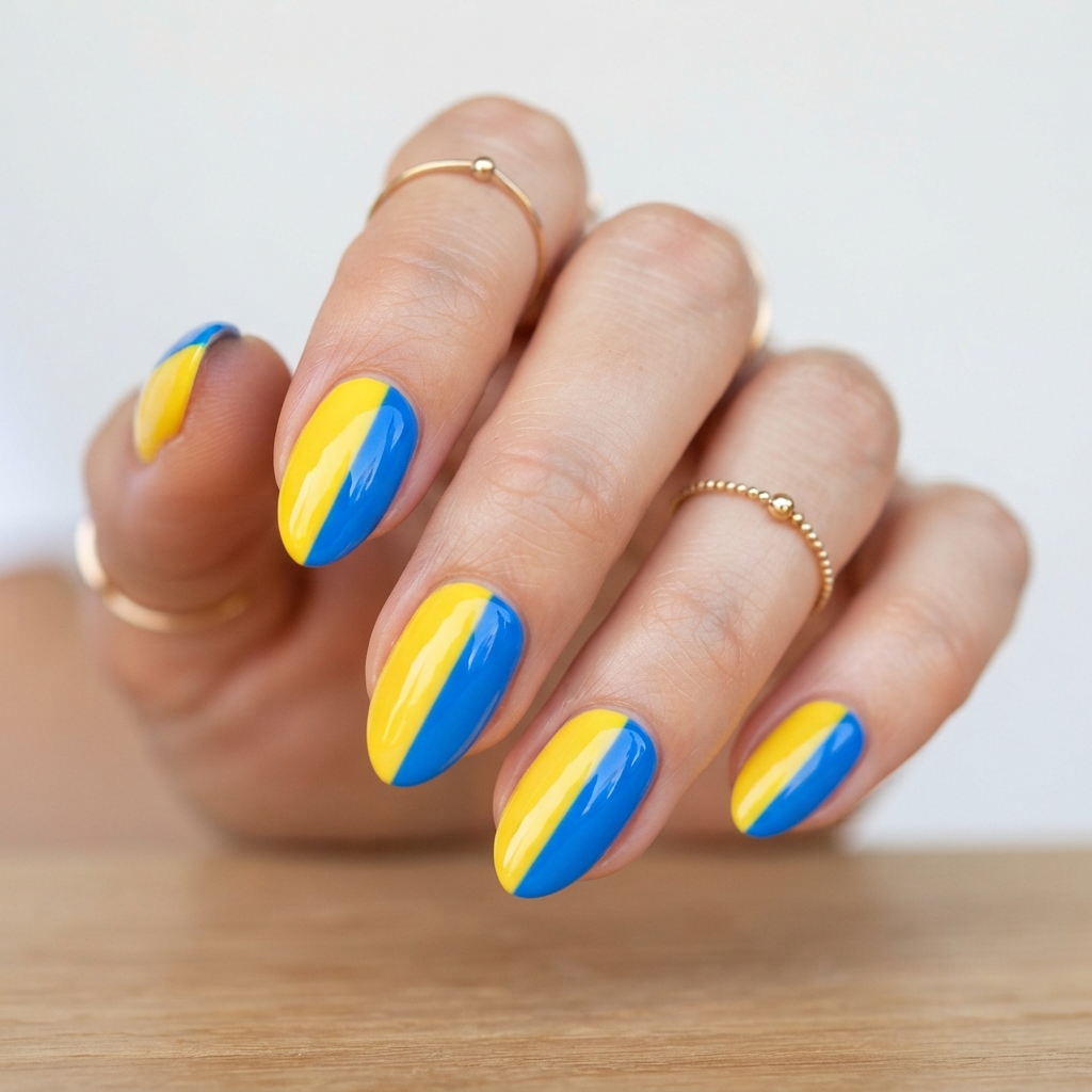 Best 30 Colorful Summer Nails Ideas for Every Vacation Vibe 30 Bright Blue and Yellow Nail Ideas