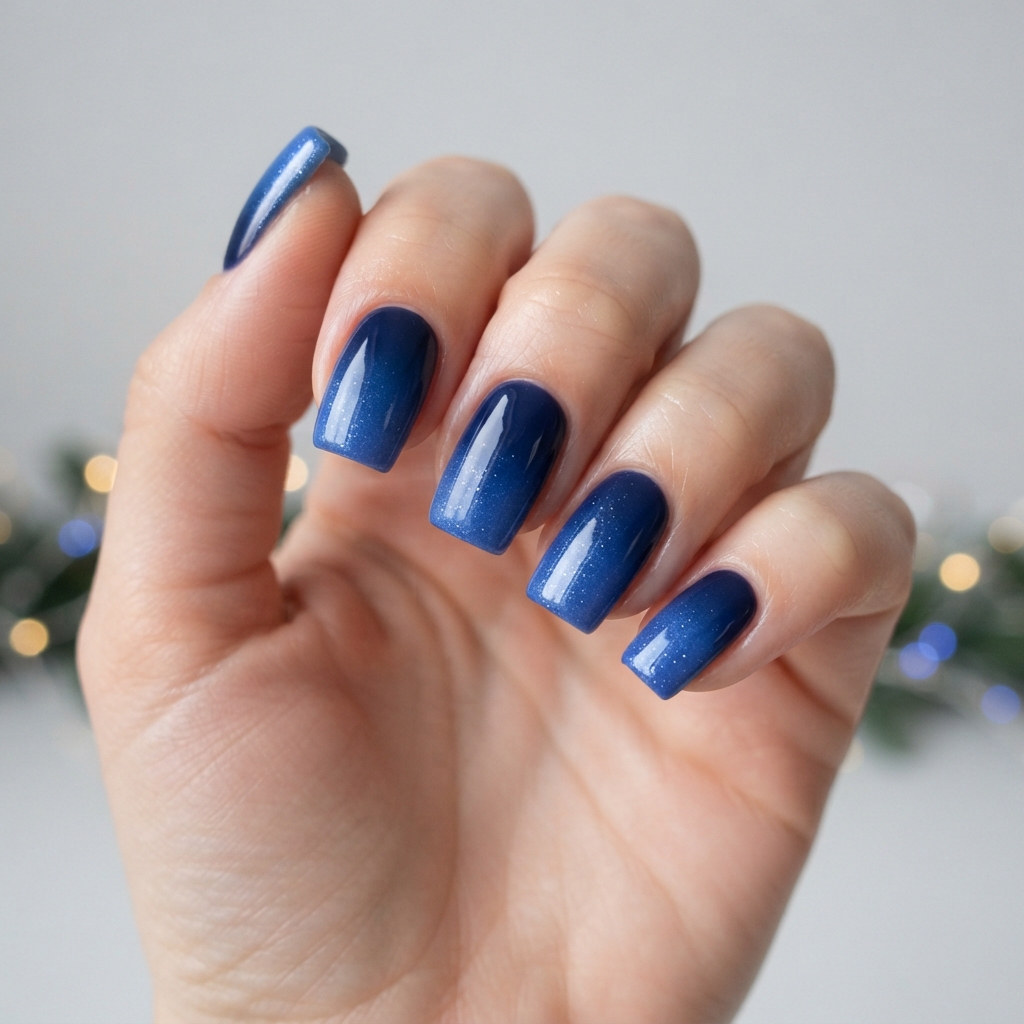 30 Blue Christmas Nails Ideas: to Try This Holiday Season 6 Blue Ombre Christmas Nail Ideas