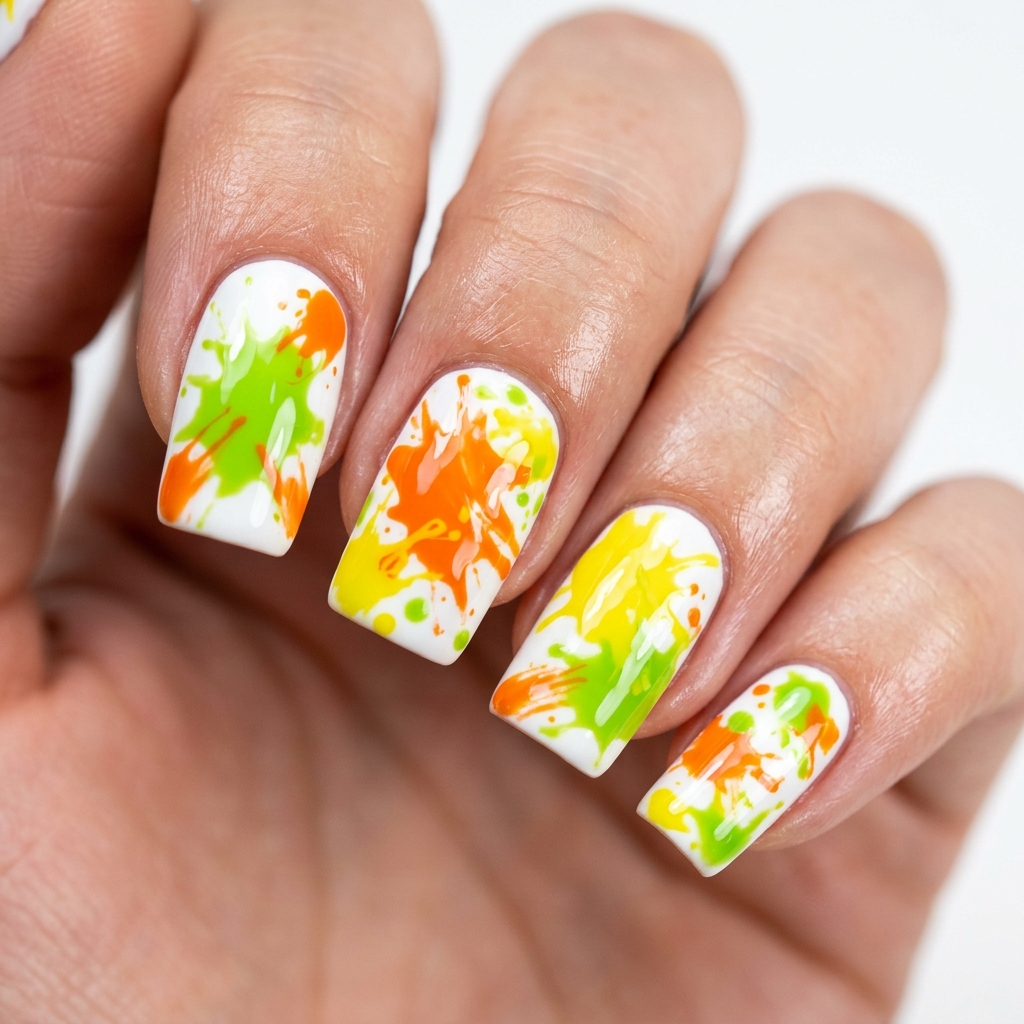 30 Tropical Vacation Nails Ideas: Your Ultimate Inspiration Guide 23 Citrus Splash Nail Ideas