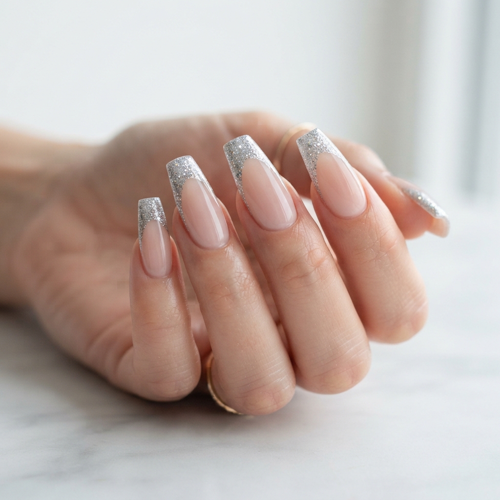 Cute Acrylic Nails Ideas: 30 Creative Looks to Inspire Your Next Manicure 3 Glitter French Tip Ideas