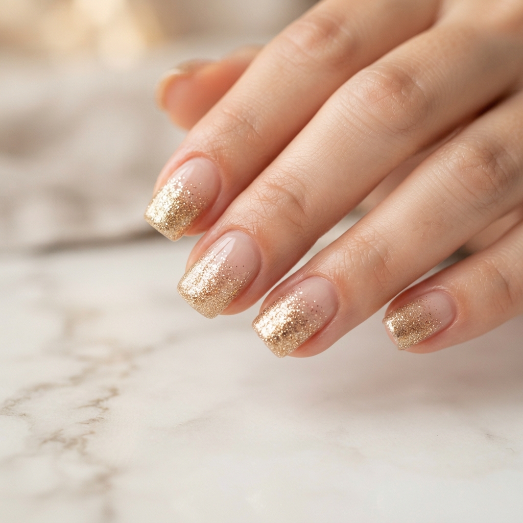 June Nails Ideas: 30 Fresh Looks to Try This Summer 11 Glitter Ombre June Nails Idea