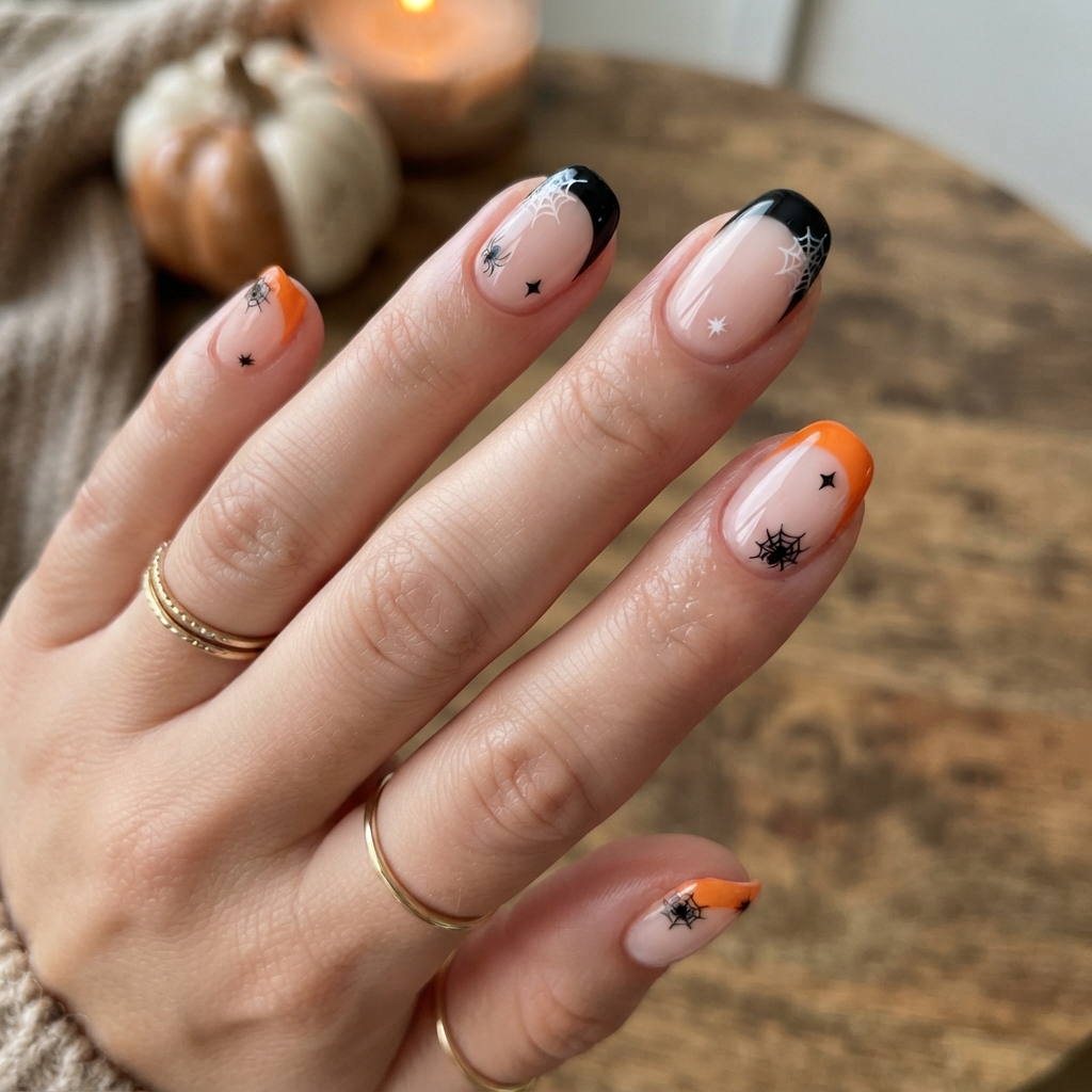 30 Cute Halloween Nails Ideas: Spooky, Fun & Adorable Nail Designs 12 French Tip Halloween Nail Ideas