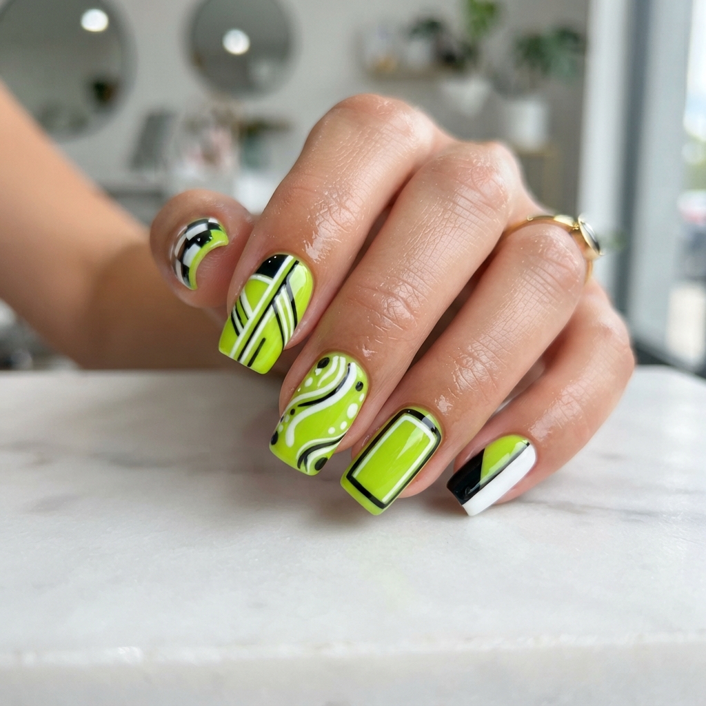 June Nails Ideas: 30 Fresh Looks to Try This Summer 29 Lime Green June Nails Idea