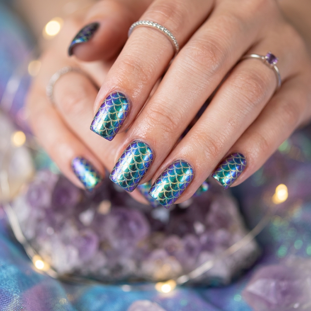 30 Tropical Vacation Nails Ideas: Your Ultimate Inspiration Guide 22 Mermaid Scale Nail Ideas
