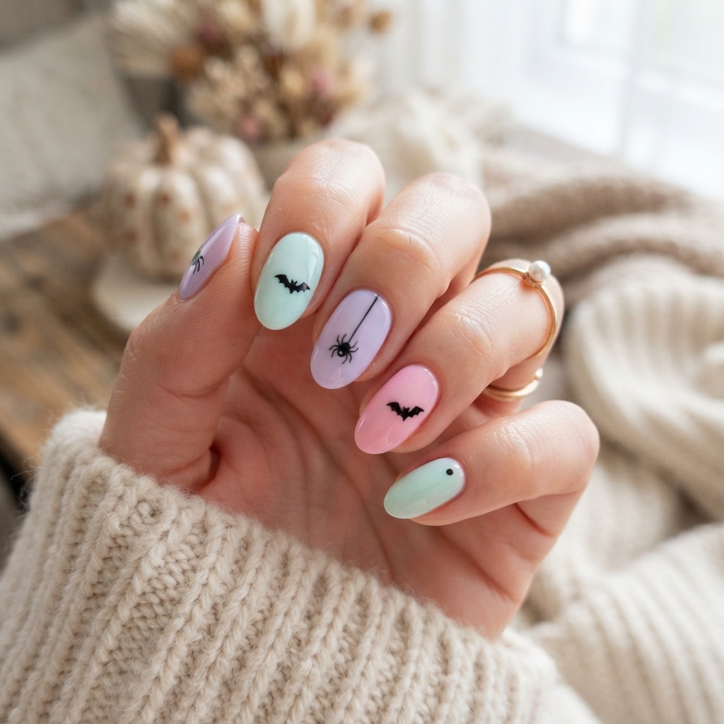 30 Cute Halloween Nails Ideas: Spooky, Fun & Adorable Nail Designs 3 Pastel Halloween Nail Ideas