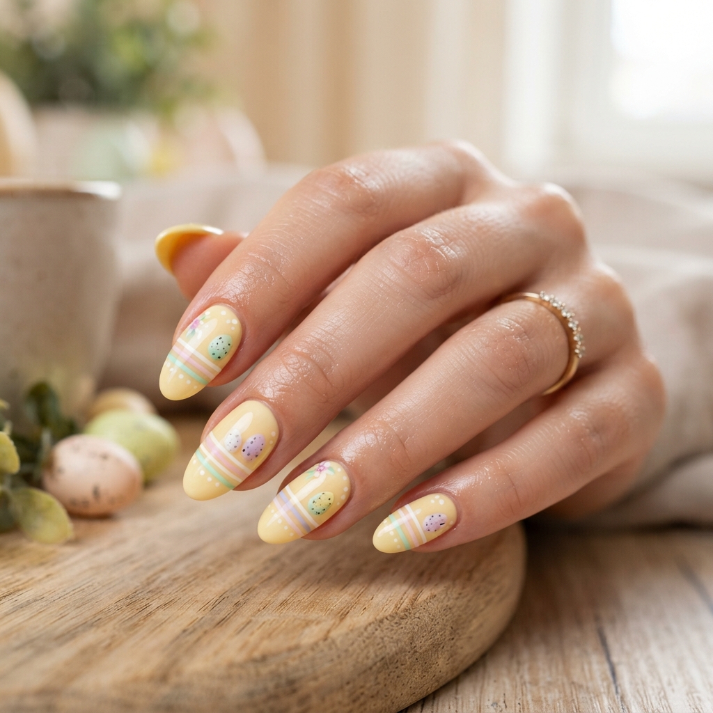 Pastel Yellow Easter Nail Ideas