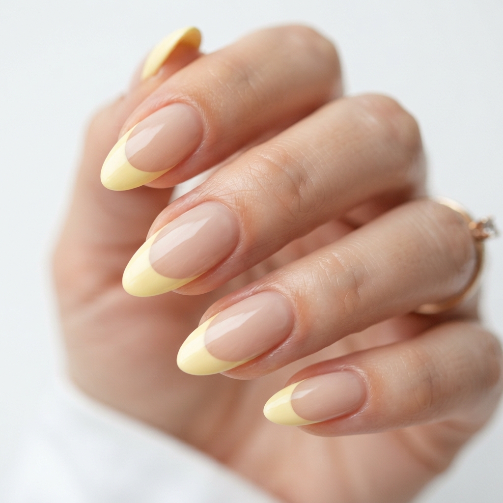 Pastel Yellow French Tip Ideas